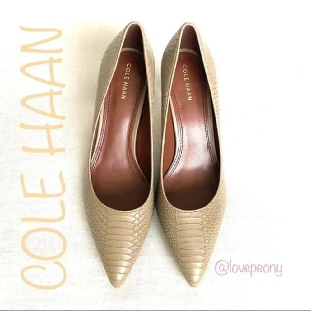 New Cole Haan Crocs Embossed Platform Pump Heel
